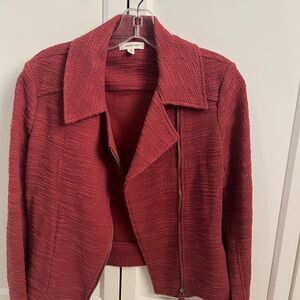 Max Studio Deep Red Textured Blazer